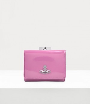 PINK Vivienne Westwood Shiny Patent Small Frame Wallet | VW-SN322072